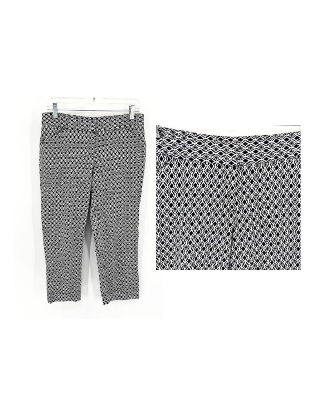 LAUNDRY BY SHELLI SEGAL B&W TRIANGLE DESIGN CAPRI PANTS - 6